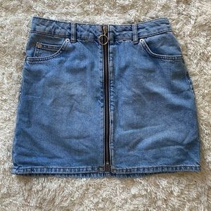 Top shop zip up jean skirt